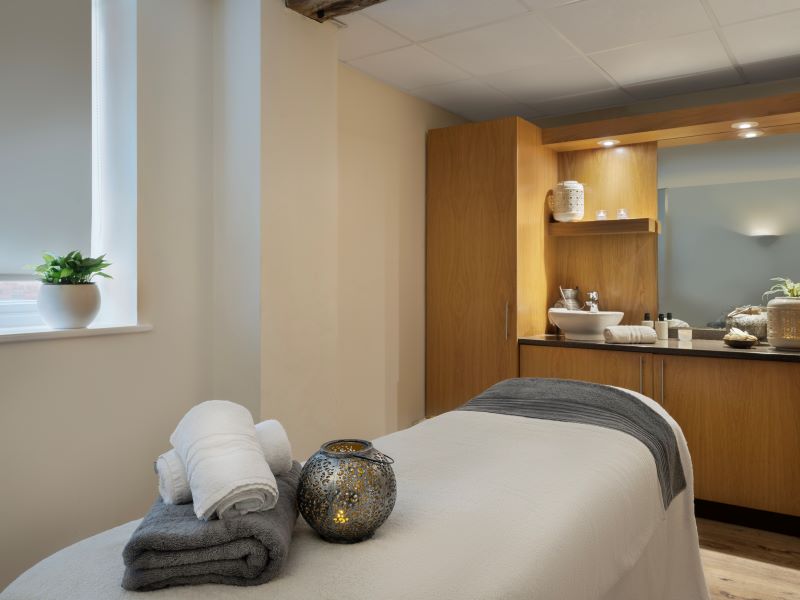 Spa treatment room at Delta Hotels by Marriott Worsley Park Country Club