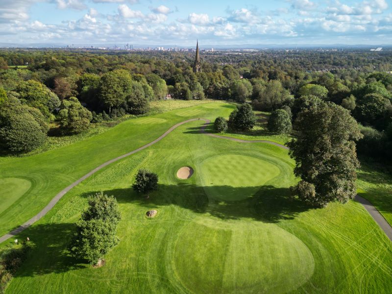 Trees in the distance on the golf course at Delta Hotels by Marriott Worsley Park Country Club