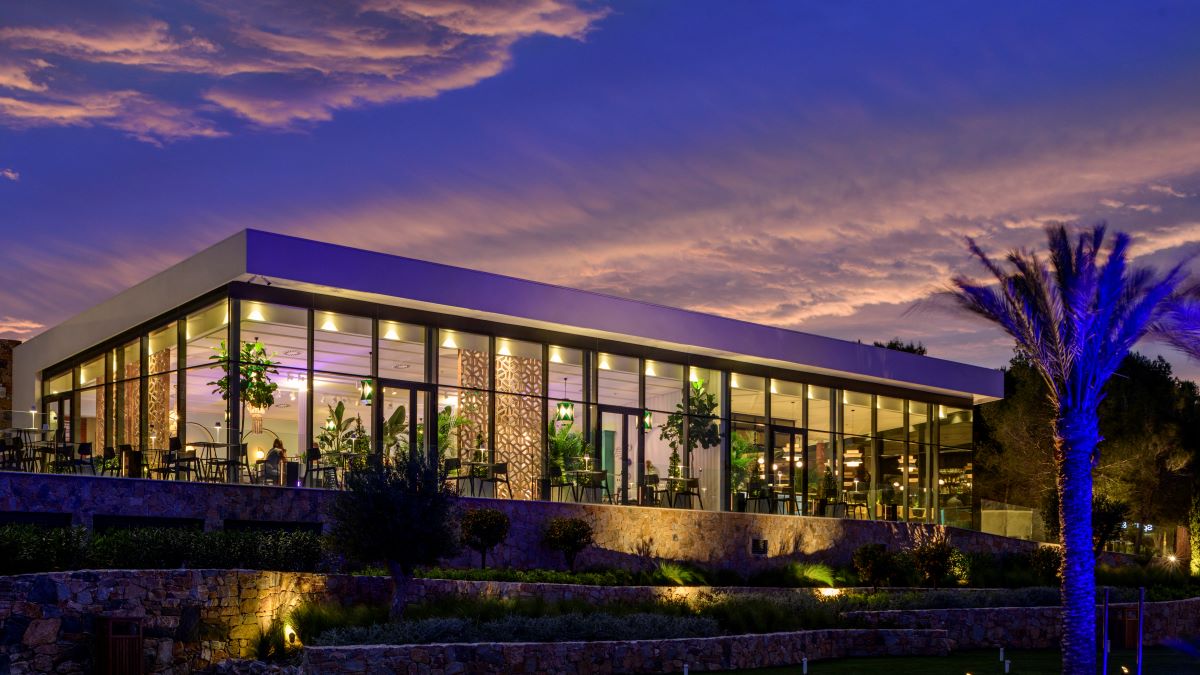 Restaurant and bar at night in the grounds of Las Colinas Golf And Country Club