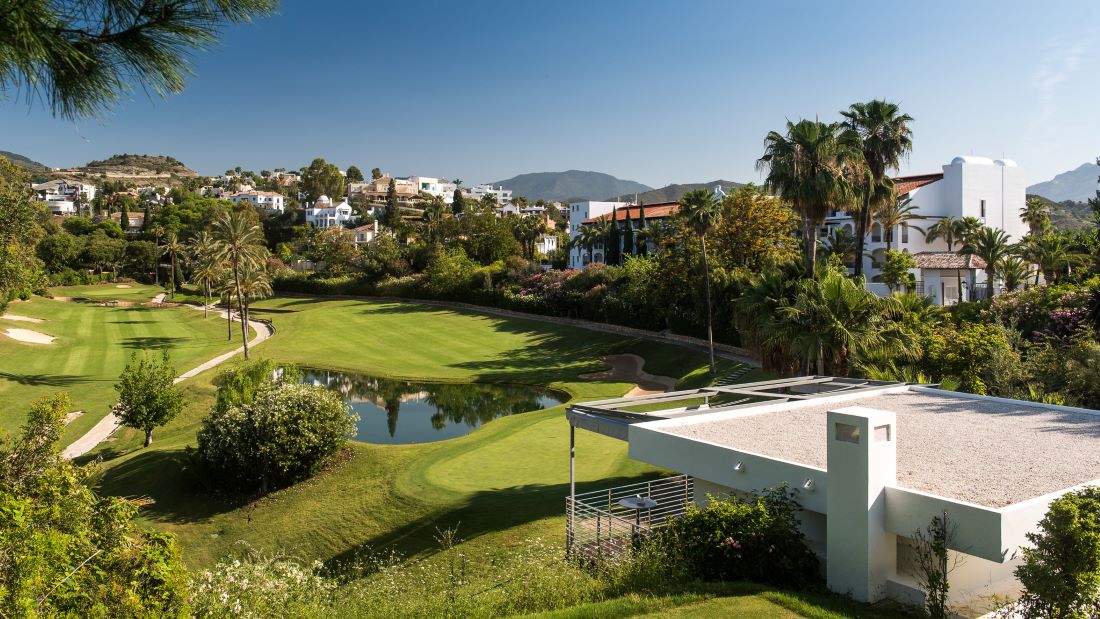 Resort overlooking the golf course at La Quinta in the Costa Del Sol