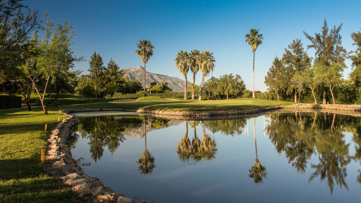 Large lake and palm trees at The Westin La Quinta Golf Resort & Spa