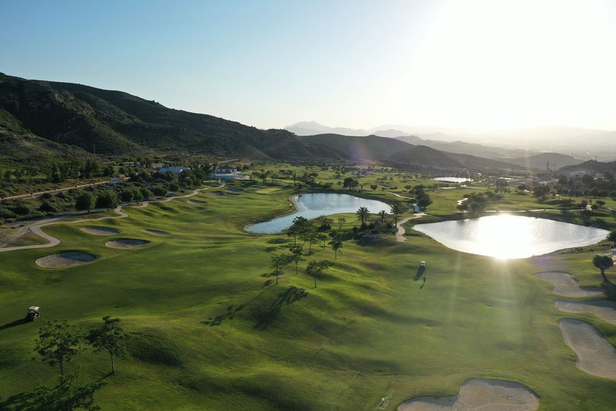 Lake by the fairway at Font Del Llop golf course in Spain