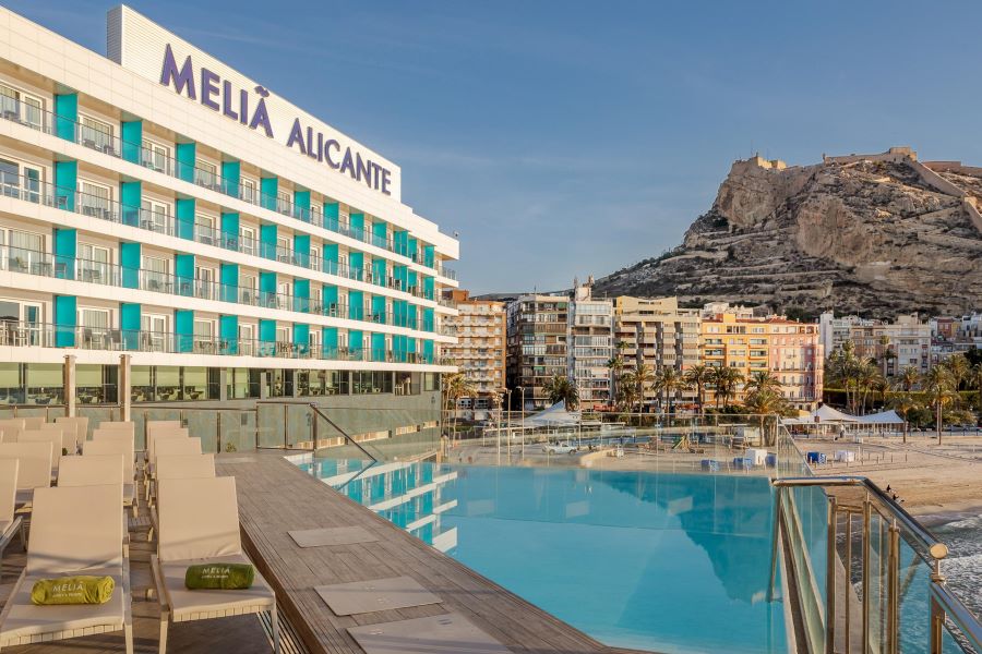 Exterior of Melia Alicante Hotel in Costa Blanca region of Spain