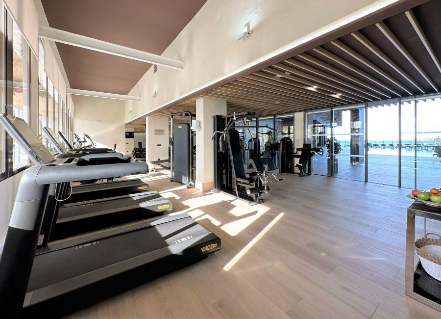 Gym with treadmills at Melia Alicante