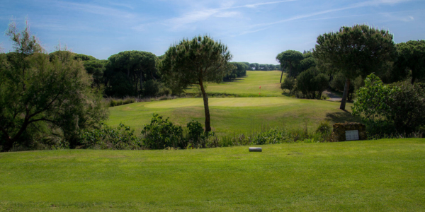 Looking across the course to a green from another tee at Hotel Nuevo Portil Golf