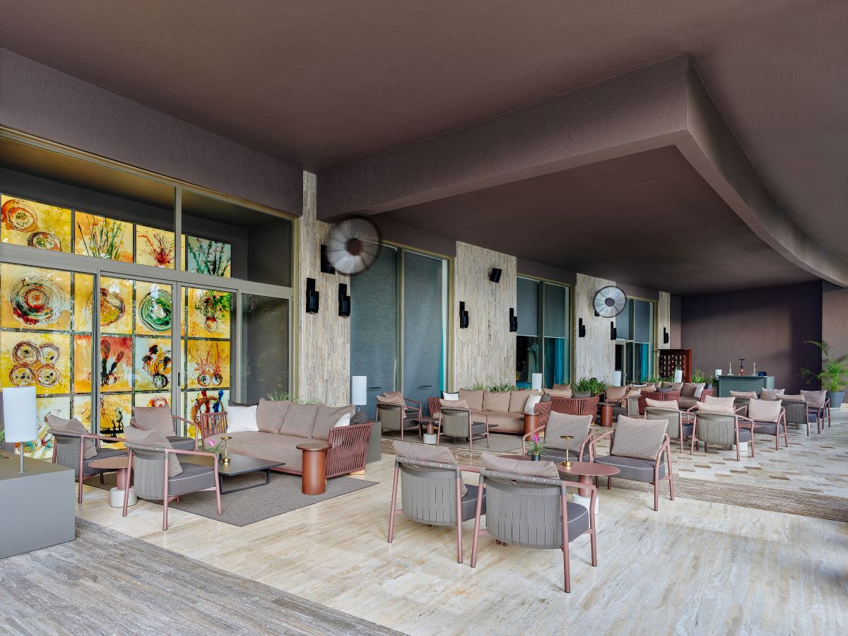 Seats outside cafe at Maxx Royal Golf & Spa