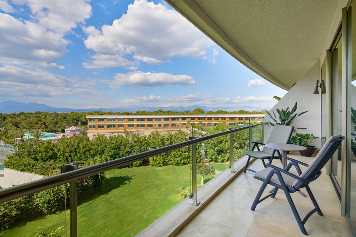 View from balcony into gardens at Maxx Royal Golf & Spa