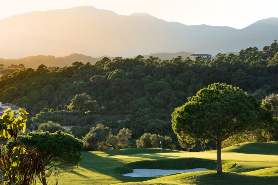 Mountains in the background of Marbella Club golf course in Costa Del Sol