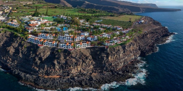 Hotel Jardin Tecina on Golf La Gomera Island on the cliff top overlooking the blue sea
