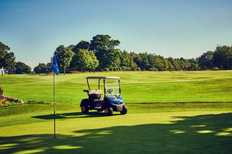 Buggy on the green at Matfen Hall Hotel Golf And Spa