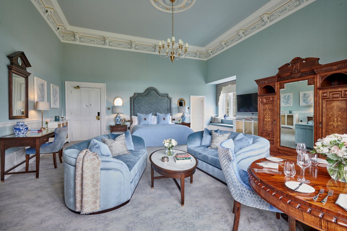 Luxury bedroom at Matfen Hall Hotel, Golf & Spa