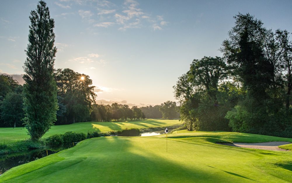 Sun over the trees at The K Club in Ireland