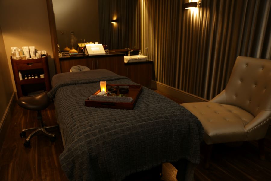 Treatment table in the Spa at Ramside Hall Hotel in County Durham