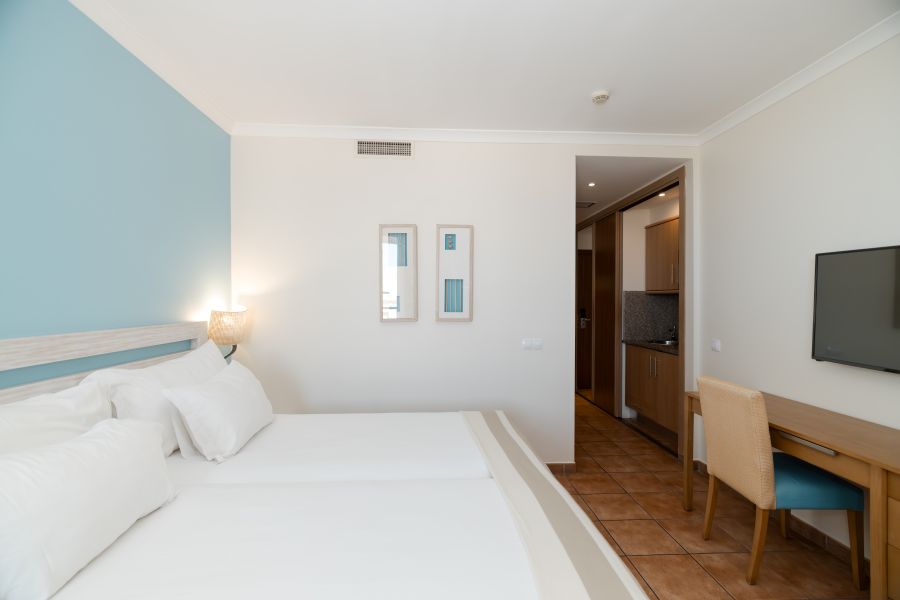 Bedroom at Pestana Viking Hotel facing the corridor