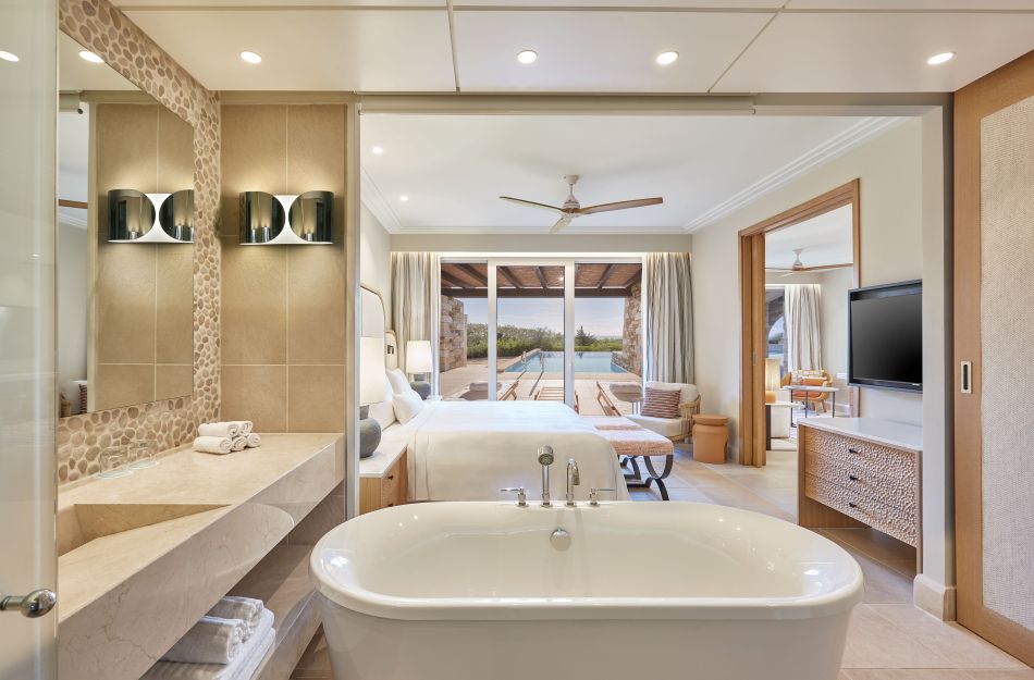 Bath in the superior room at The Westin Resort Costa Navarino in Greece