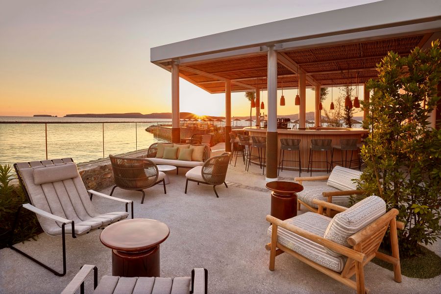 Bar overlooking the sea at W Costa Navarino