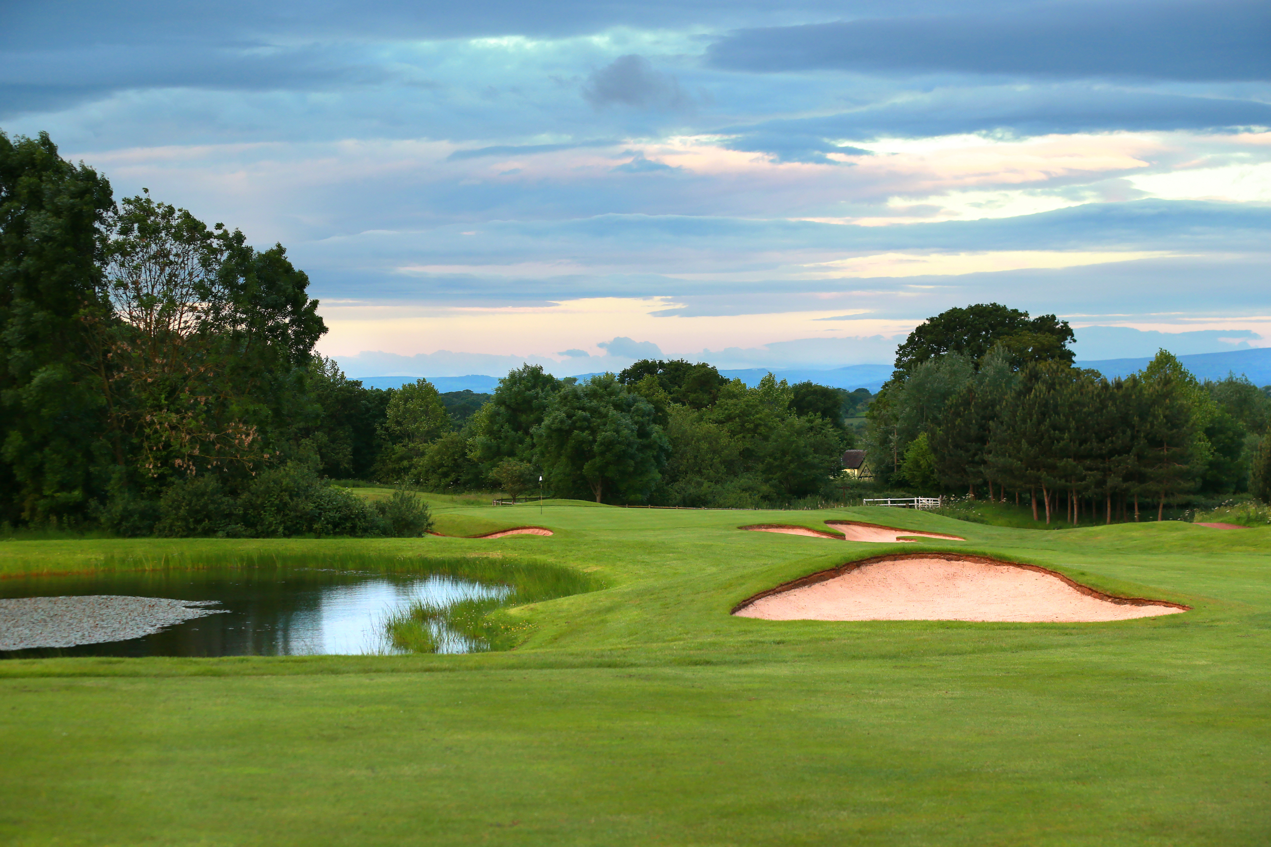 Wide shot of Carden park golf course in England