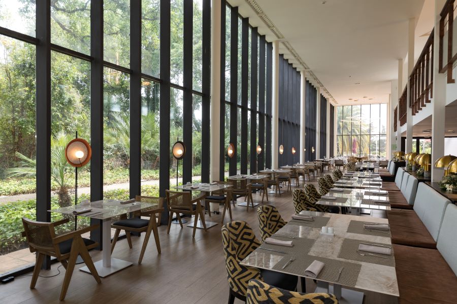 Tables and chairs at Hotel Encinar De Sotogrande in Spain