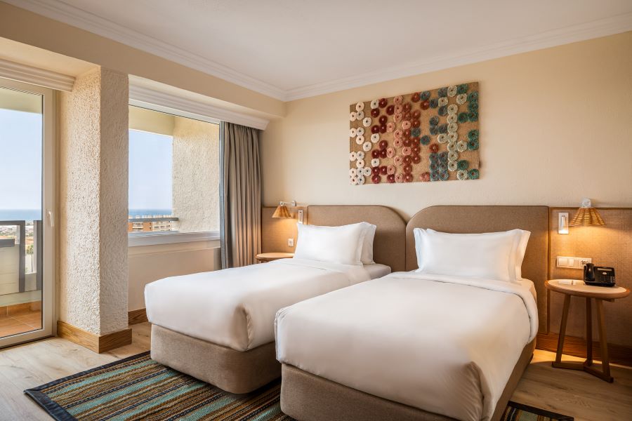 Twin beds in bedroom at Hyatt Regency Vilamoura Algarve