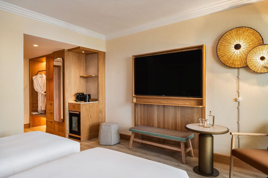 Television mounted on wall at Hyatt Regency Vilamoura Algarve