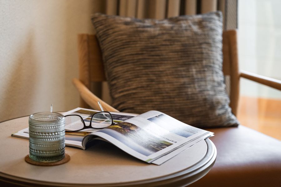 Brochure on table in room at Hyatt Regency Vilamoura Algarve