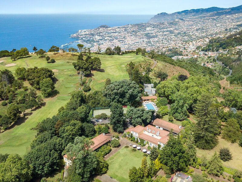 Palheiro golf in Madeira, on the foothills of Funchal and overlooking the town