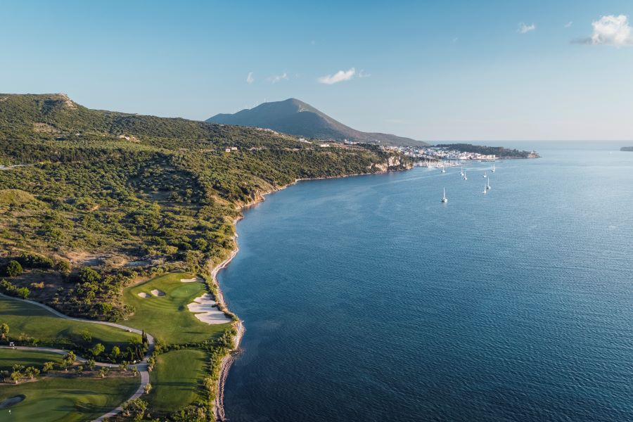 Coastline of The Bay course at Greece's Costa Navarino