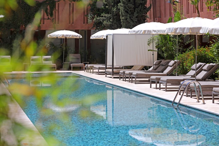 Swimming pool at Kenzi Club Agdal Medina with sun loungers