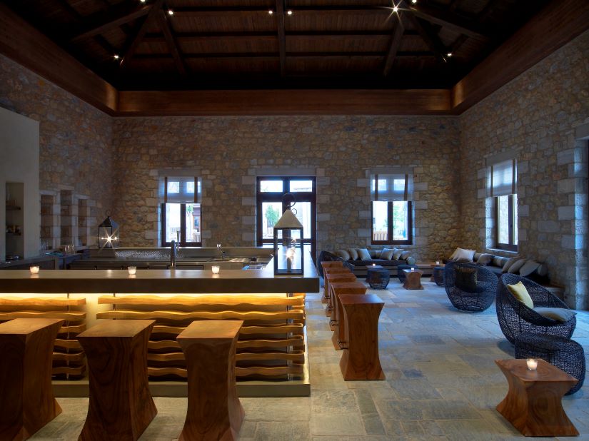 Seats around the bar at The Westin Resort Costa Navarino