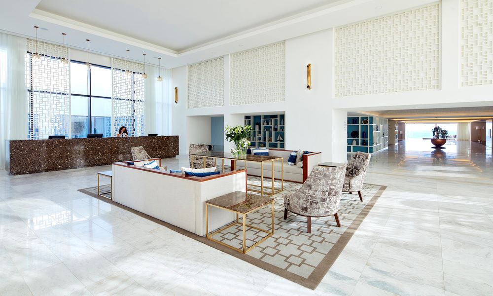 Lobby area at Tivoli Carvoeira Algarve Resort in Portugal