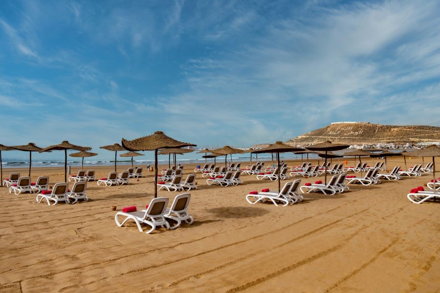 Private beach club at Agadir Allegro in Morocco