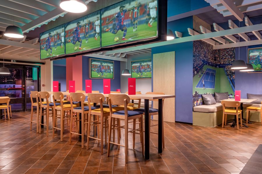 Sports bar with flat screen televisions at Agadir Allegro