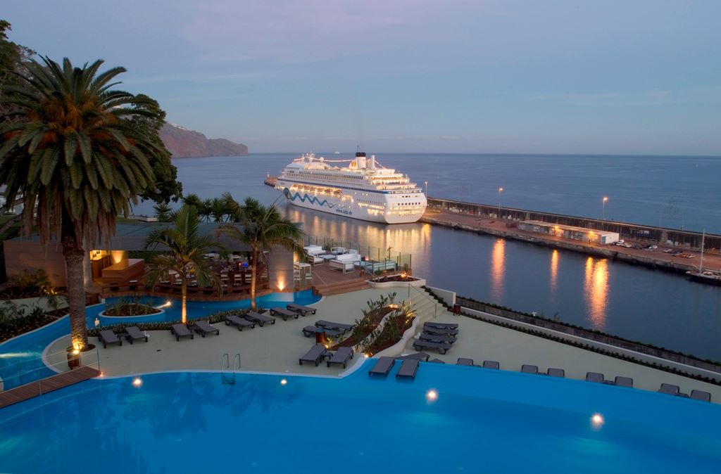 View of a cruise ship at the Pestana Casino