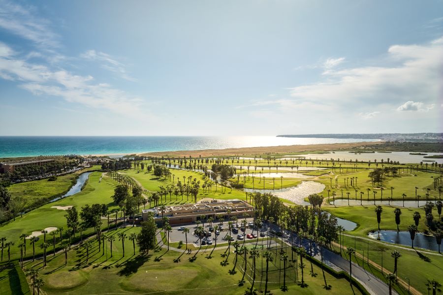 Resort overlooking the golf course and surrounding area at Algarve Marriott Residences Salgados Resort Conference Centre