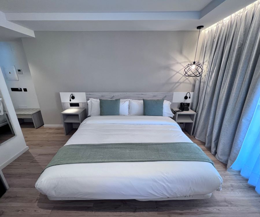 Pillows and cushions on the bedding at Obal Urban Hotel in Marbella