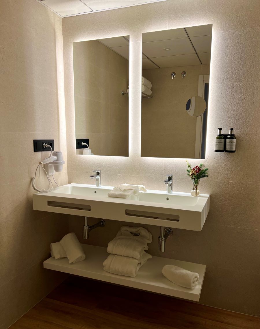 Bathroom at Obal Urban Hotel in Marbella with twin sinks