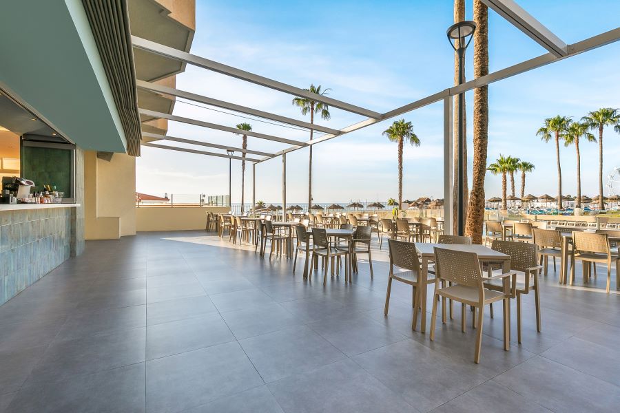 Terrace area in the bar at Sol Puerto Marina