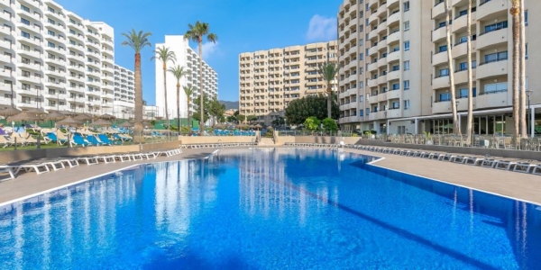 Swimming pool in front of Sol Puerto Marina in Torremolinos