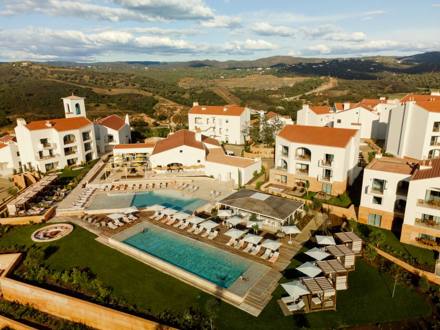Overview of Viceroy at Ombria Algarve with the rolling hills in the background