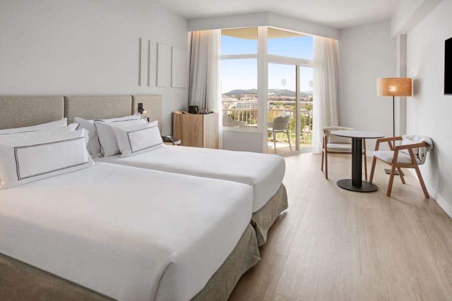 Twin beds in room at Melia Lloret De Mar