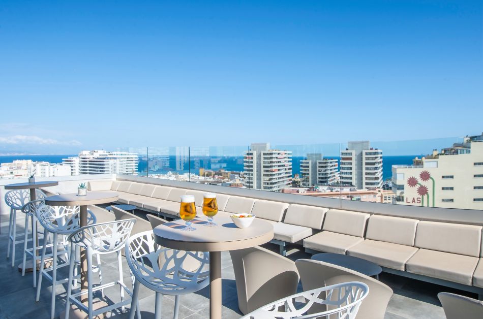Balcony with view of Torremolinos at Hotel Costa Malaga