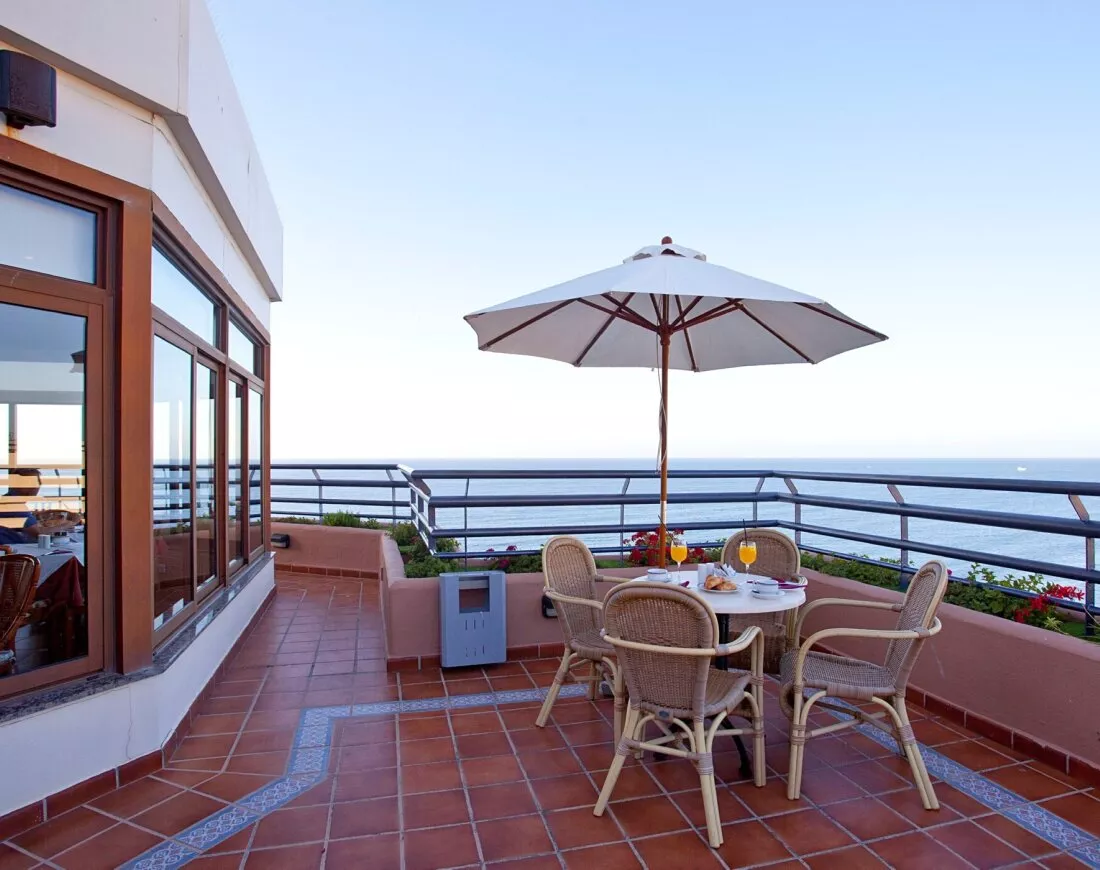 Parasol on rooftop bar at Ona Princess Playa Marbella