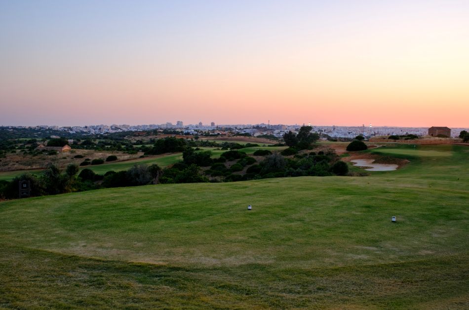 Sunset over the green fairways at Pestana Ferragudo