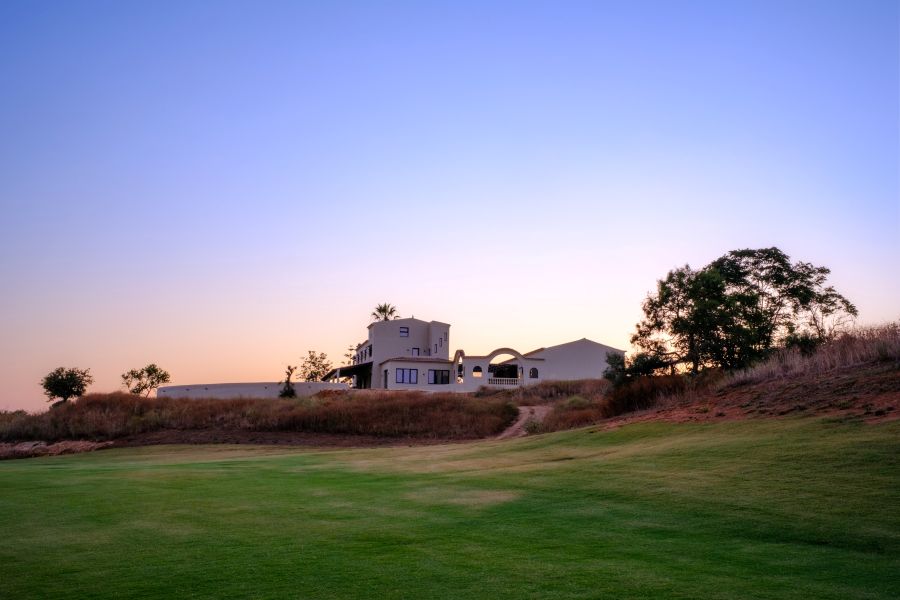 Clubhouse with sun setting at Pestana Ferragudo golf course